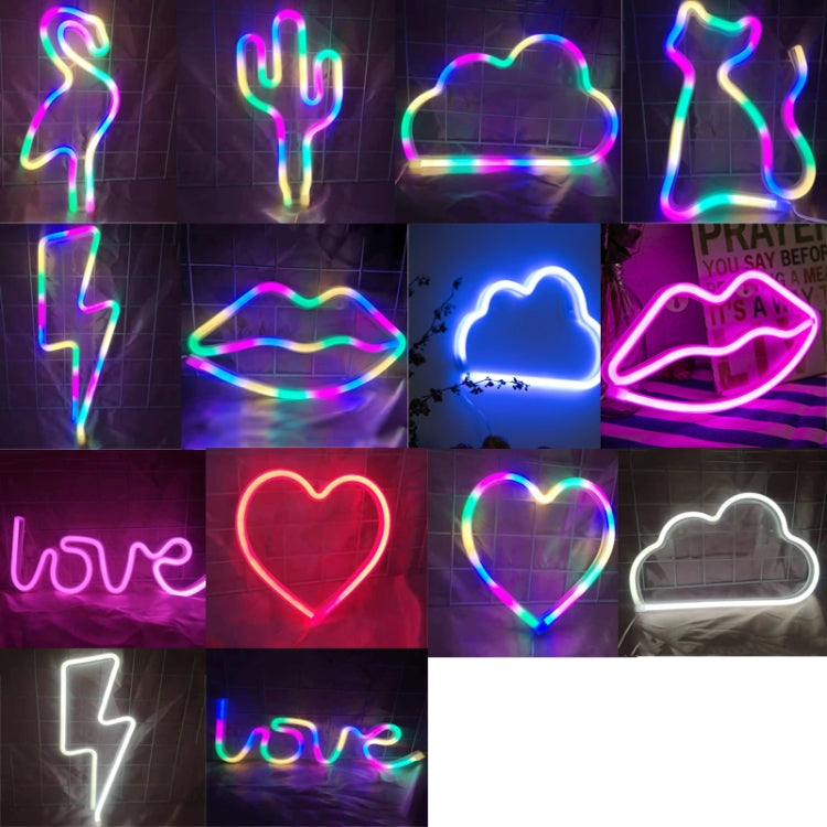 Neon LED Modeling Lamp Decoration Night Light, Power Supply:, Battery or USB, USB