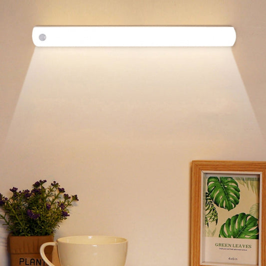 Rechargeable LED cabinet light bar with slim white body, unlit under cabinet