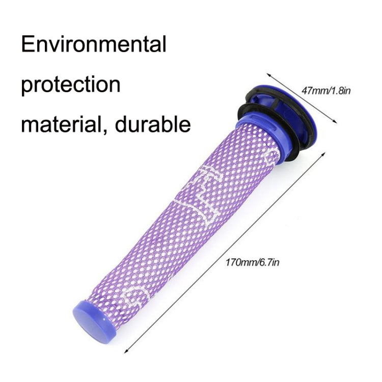 Purple mesh filter cylinder with blue end caps for Dyson V6 filter set