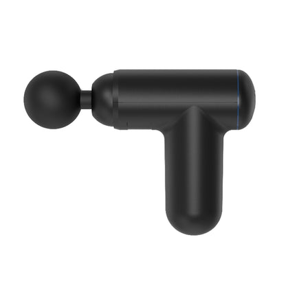 Black mini vibrating massage gun with round ball head and T-shaped handle