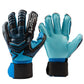 Blue goalkeeper gloves with latex finger protection, pair