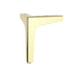 Gold metal sofa leg bracket with mounting plate and tapered base