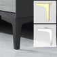 Metal TV cabinet legs, matte black shown with inset views of gold and silver finishes