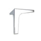 Chrome silver metal sofa leg bracket with curved leg and mounting bracket