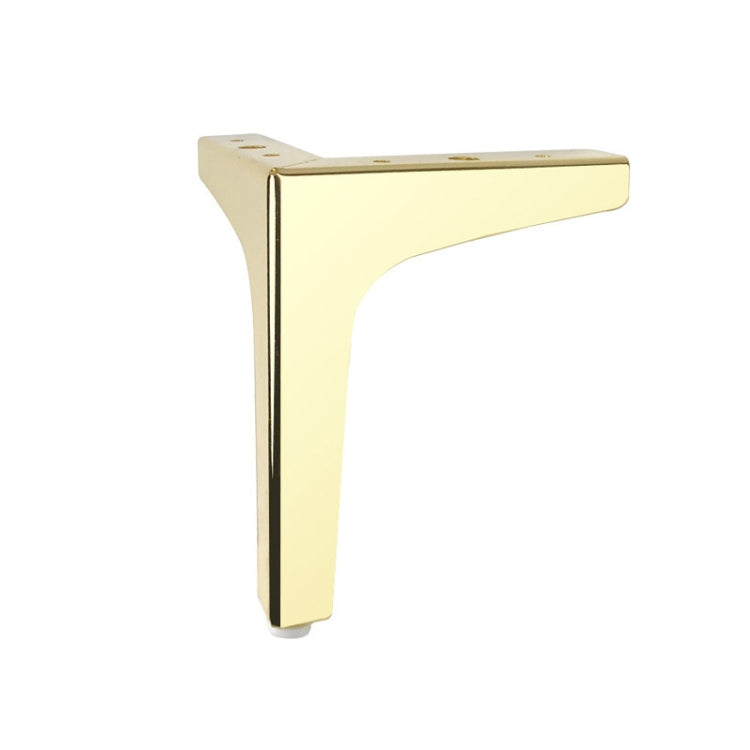 Gold metal sofa leg bracket with curved leg and mounting plate