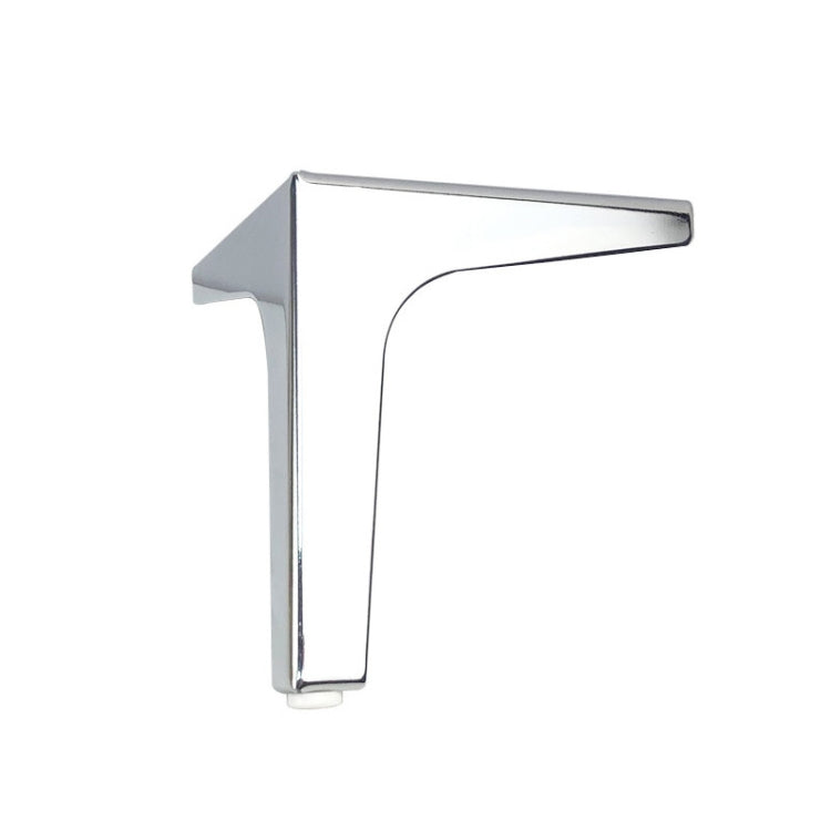 Metal TV cabinet leg, titanium/silver finish, angled L-shaped corner bracket