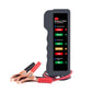12V battery fault diagnosis tester with clip leads, handheld LED display