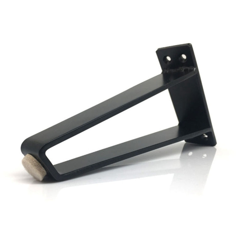 Matte black sofa support leg with rectangular side frame and wall-mount plate