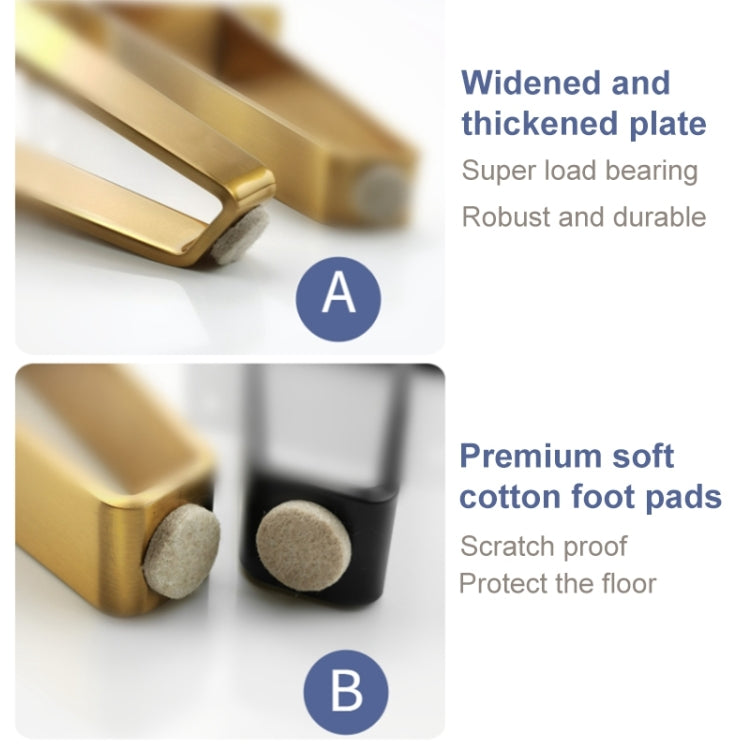 Brushed copper sofa support leg with widened plate and soft cotton foot pads