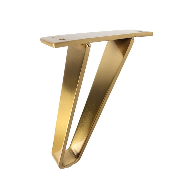 Brushed copper sofa support leg with wide frame and mounting plate for furniture