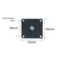 Square mounting plate for furniture support legs, 65mm x 65mm, 5mm hole