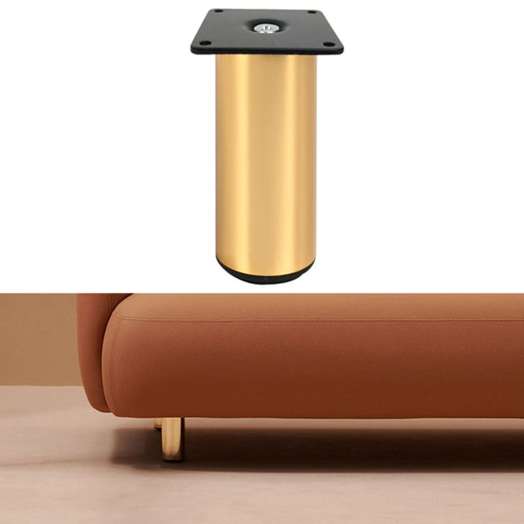 Rose gold furniture support leg, thick stainless steel cylinder with threaded base ring