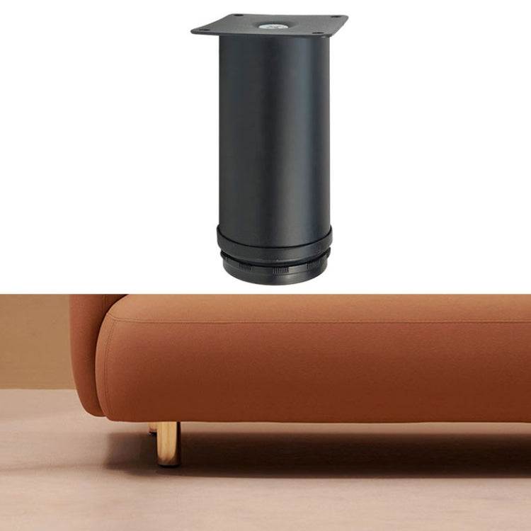 Matte black thick stainless steel furniture support leg with square mounting plate