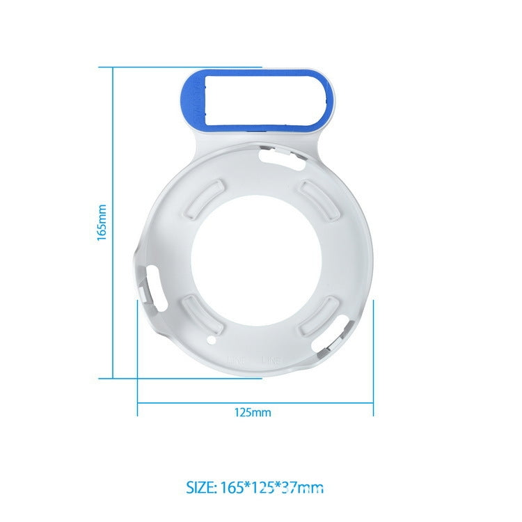 TP-LINK DECO M5 wall mount bracket with blue top frame, shown with size markings