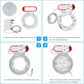 Router wall mount bracket kit with white mounting ring and power adapter with UK plug