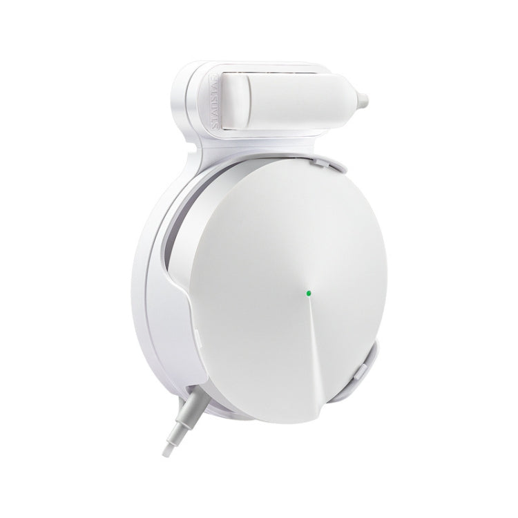 TP-LINK DECO M5 wall mount bracket with white plug adapter, front view with side outlet
