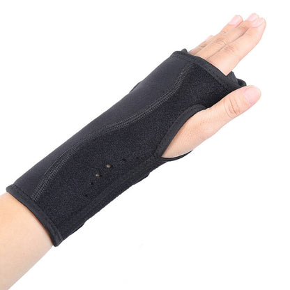 Black compression wristband with padded support sleeve for hand and wrist