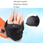 Black hand-fit wrist support brace with soft palm padding and strap