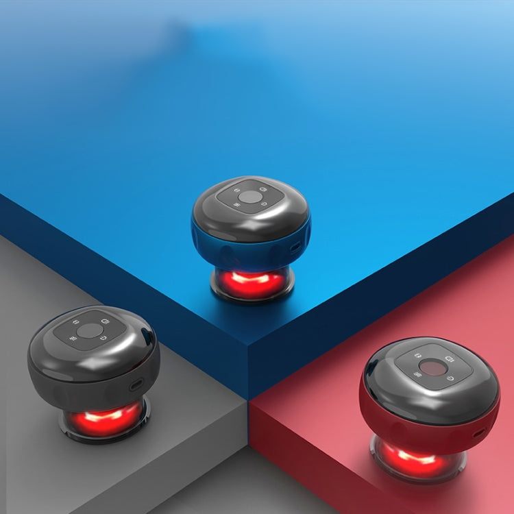 Electric cupping massage device set with blue, black, and red models and red LED lights
