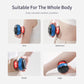 Electric cupping massage device in use on arm, abdomen, waist, and legs with red LED
