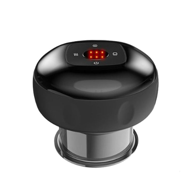 Electric cupping massage device with LED heat display, black base and top