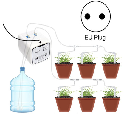 WiFi drip irrigation controller kit with EU plug, dual pump, watering lines and 6 pots