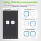 Phone app screen showing dual-pump separation controls for irrigation channels