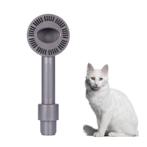 Grey vacuum brush head attachment with circular bristles and central suction opening