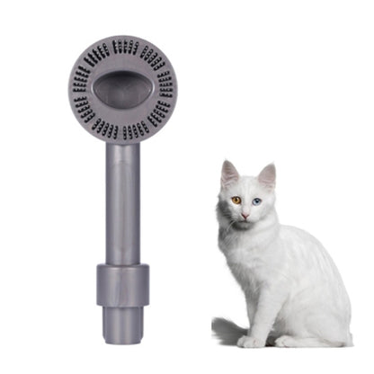 Grey vacuum brush head attachment with circular bristles and central suction opening