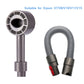 Vacuum brush head and flexible extension hose set, grey with red release tabs