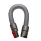 Flexible vacuum extension hose with two grey ends and red release bands