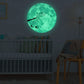 Glowing green moon wall sticker with branch silhouette and small flying figures