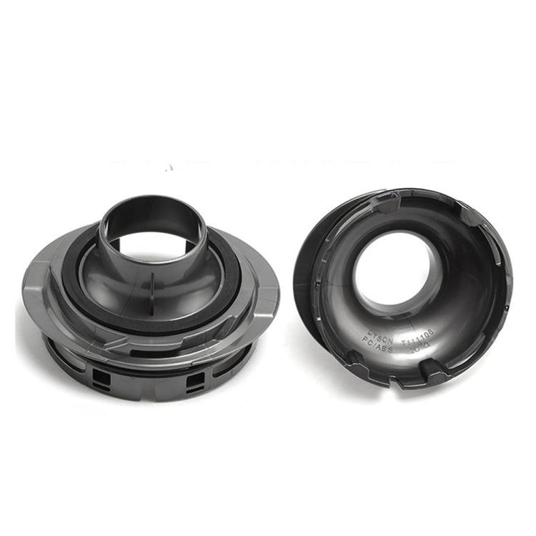 Vacuum motor back cover and HEPA filter cover set, round parts with openings