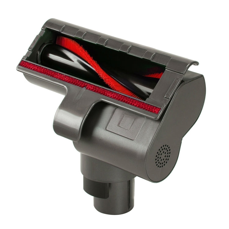 Dark gray vacuum head with red and black brush roller and front air vents
