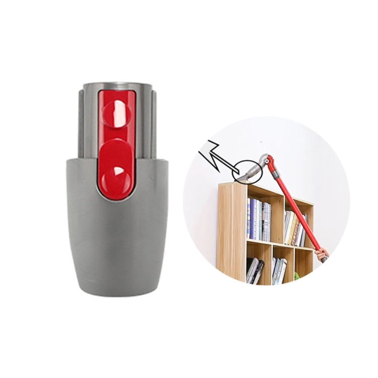 Grey vacuum cleaner tool adapter with red connector insert