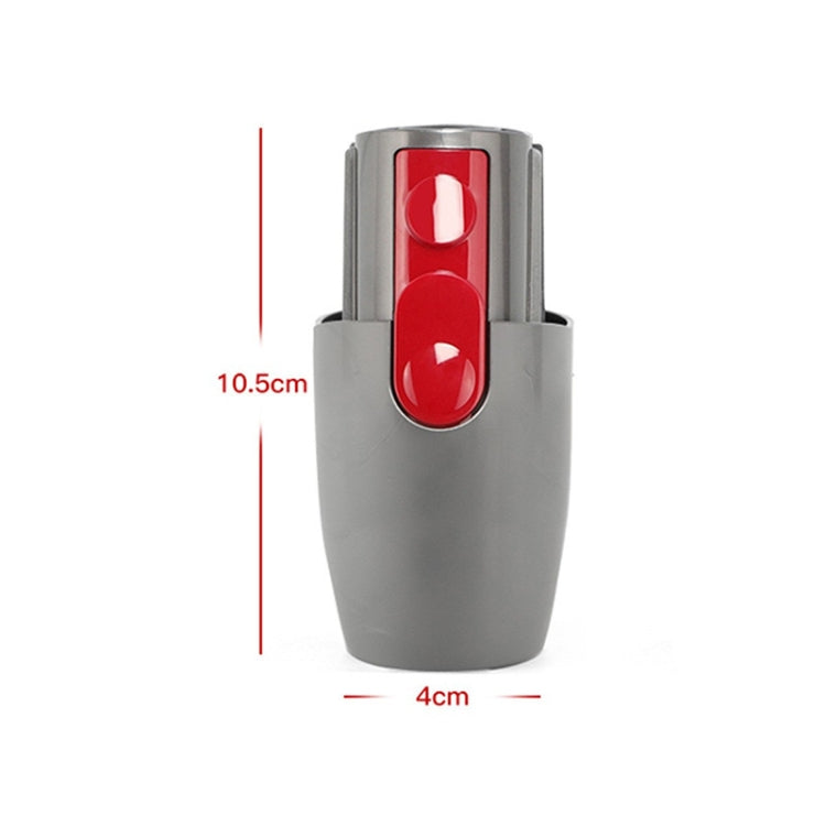 Grey vacuum cleaner tool adapter, front view with red dual ports
