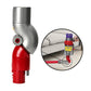 Vacuum cleaner elbow tool with grey housing and red bottom connector adapter