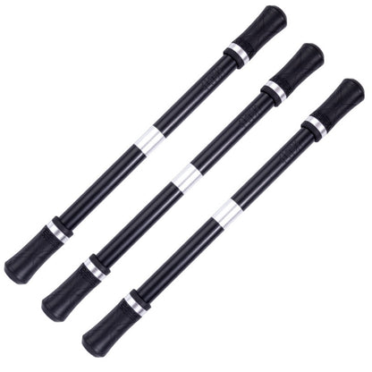 3-piece rotating pen set with black bodies and silver stripe grips