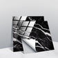 PVC geometric tile wall stickers with black and white marble look and grid lines