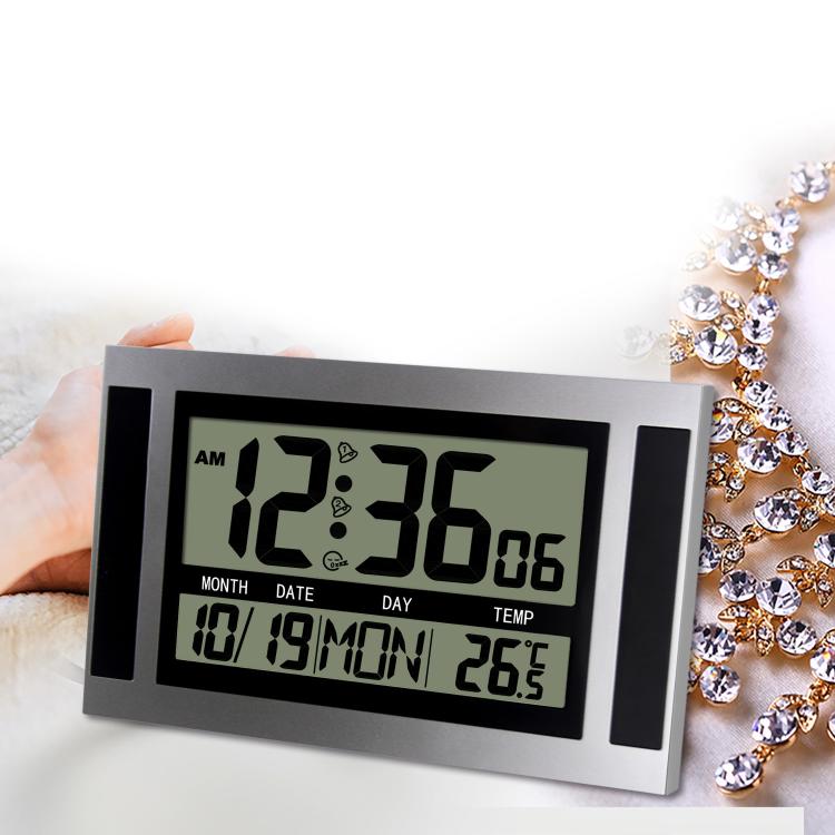 Large Screen LCD Wall Clock Minimalist Electronic Alarm Clock, Large Screen LCD