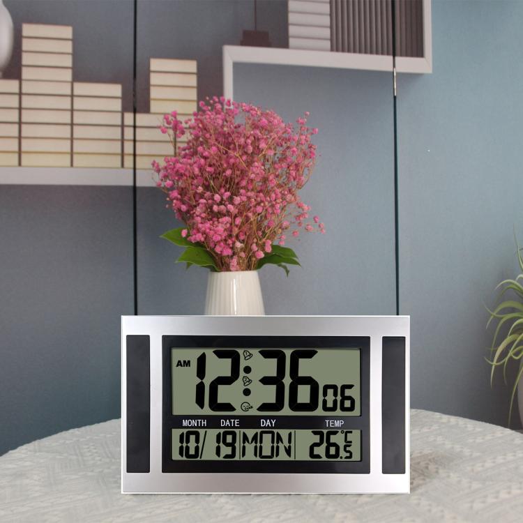 Large Screen LCD Wall Clock Minimalist Electronic Alarm Clock, Large Screen LCD
