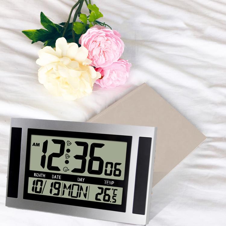 Large Screen LCD Wall Clock Minimalist Electronic Alarm Clock, Large Screen LCD