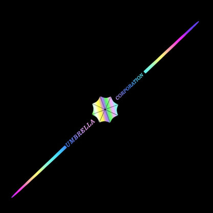 Rainbow diagonal laser car scratch sticker with umbrella star emblem