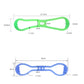 Green and blue single-hole stretching puller with size dimensions