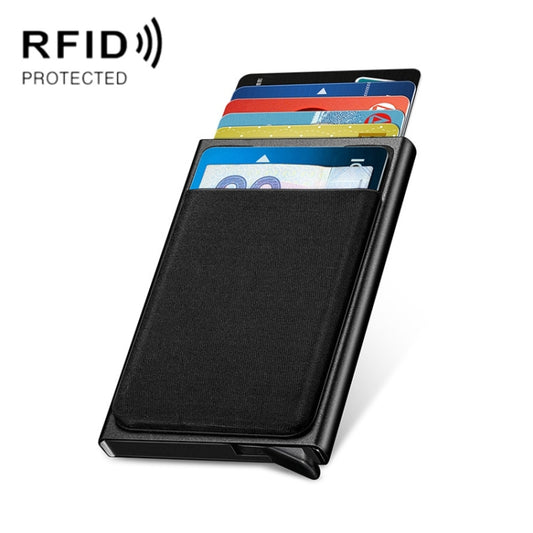 NEWBRING Metal Wallet Automatic Pop-up Anti-degaussing Card Holder, Blue, Black, Rose Red, Grey, Black With Back Stickers, Gray With Back Stickers