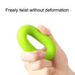 Green silicone finger grip ring held in a hand for grip support.