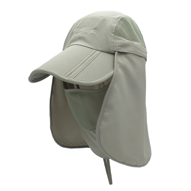outfly adjustable 360° sun hat in light gray with mesh side panel and neck flap