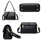 Black small square single-shoulder messenger bag with gold hardware and adjustable strap