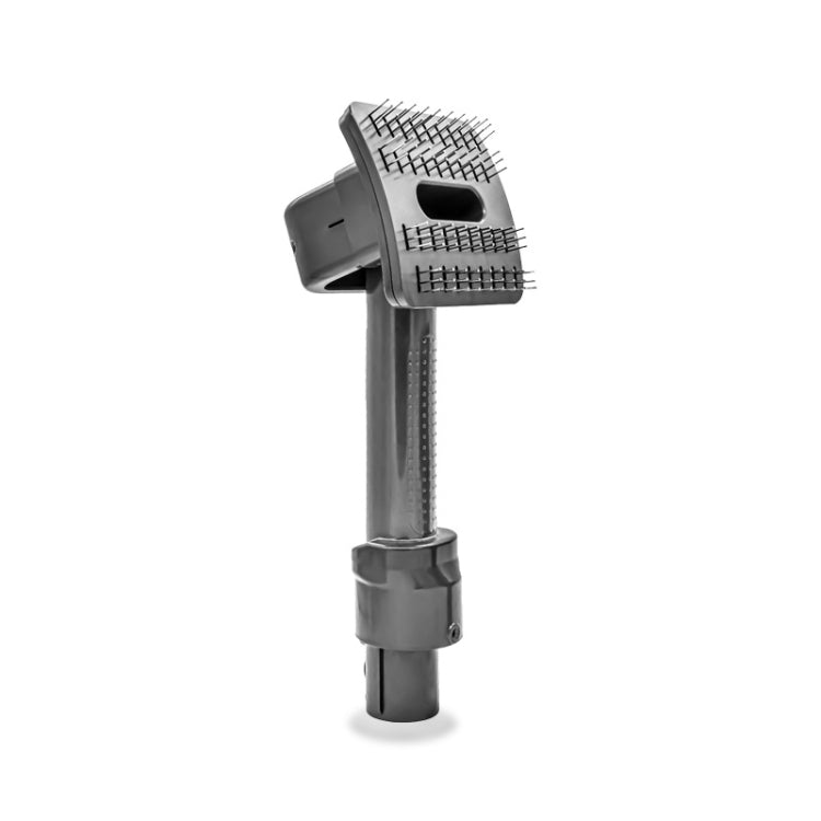 Pet hair vacuum brush head with bristle roller and connector