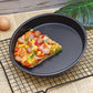 Black pizza plate for air fryer with vegetable and sausage topped flatbread